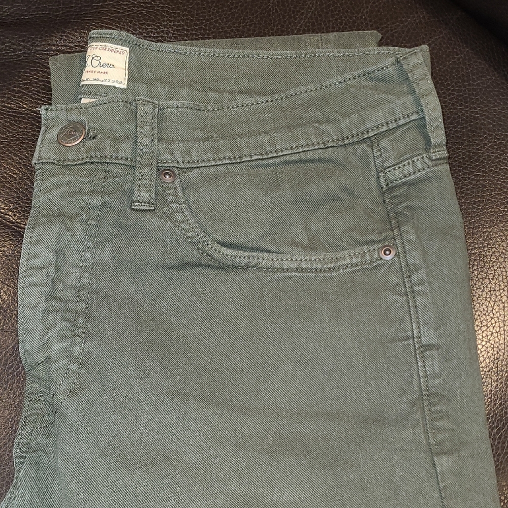 J. Crew Straight Jeans in Olive Green, Mens 33x32